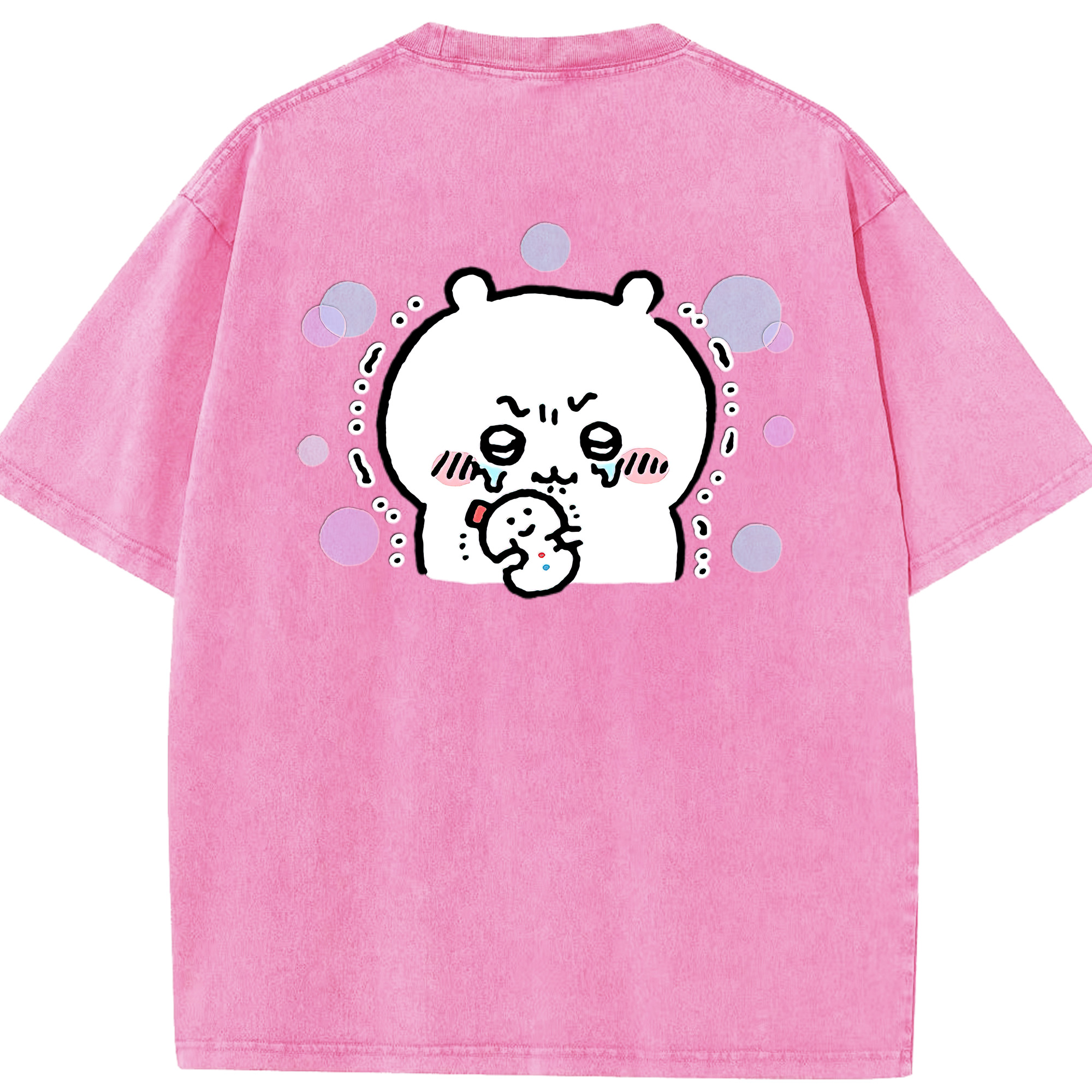 （画像用） ちいかわ ちいかわ Chii-kawa chiikawa 綿100% ヴィンテージ風 半袖Tシャツ（背面プリント）